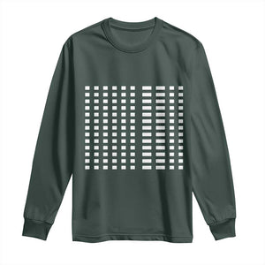 Six Seven 67 Morse Code Long Sleeve Shirt Subtle Secret Gen Alpha Meme TS11 Dark Forest Green Print Your Wear