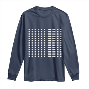 Six Seven 67 Morse Code Long Sleeve Shirt Subtle Secret Gen Alpha Meme TS11 Navy Print Your Wear