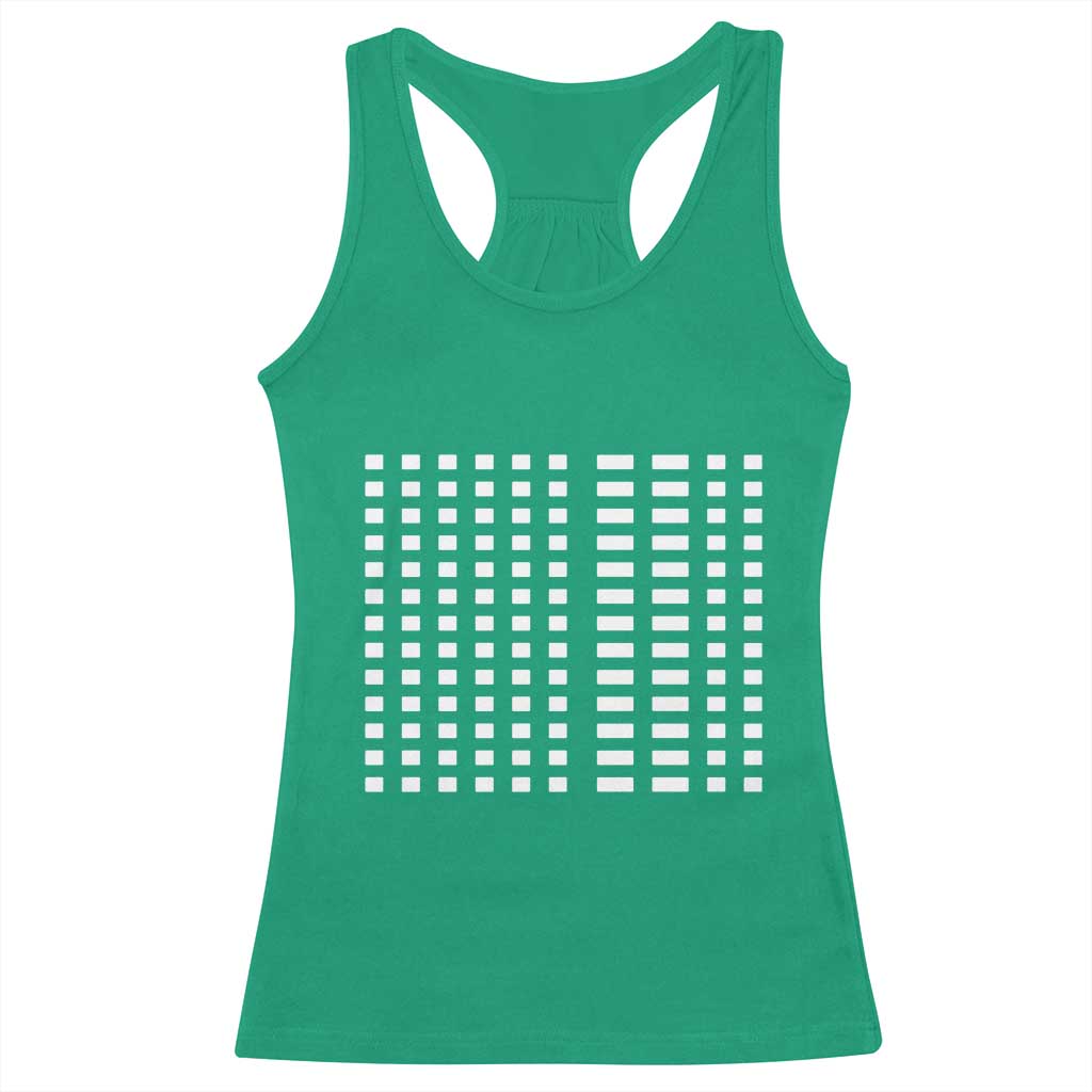 Six Seven 67 Morse Code Racerback Tank Top Subtle Secret Gen Alpha Meme TS11 Irish Green Print Your Wear