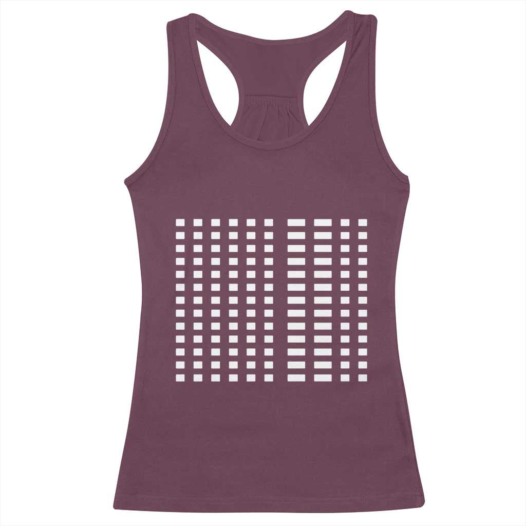 Six Seven 67 Morse Code Racerback Tank Top Subtle Secret Gen Alpha Meme TS11 Maroon Print Your Wear