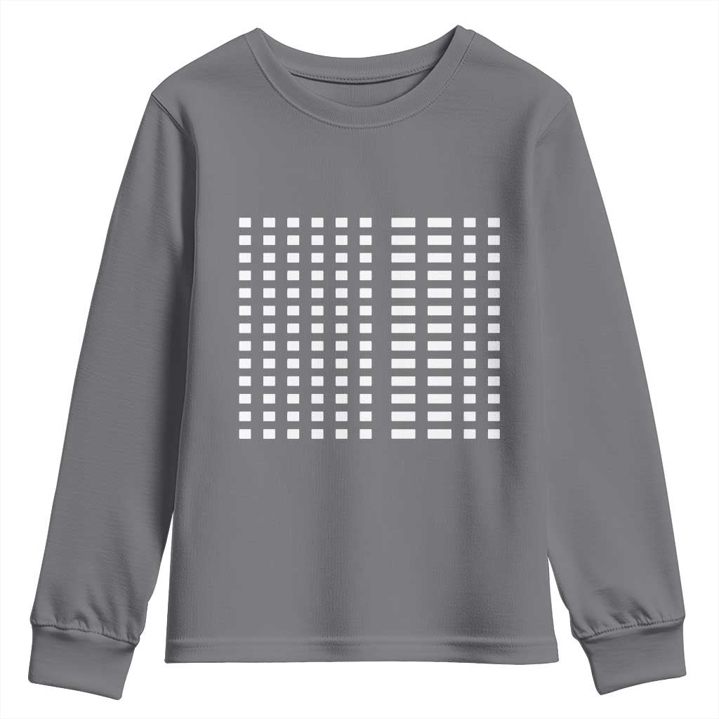 Six Seven 67 Morse Code Youth Sweatshirt Subtle Secret Gen Alpha Meme TS11 Charcoal Print Your Wear