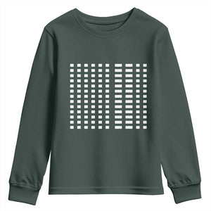 Six Seven 67 Morse Code Youth Sweatshirt Subtle Secret Gen Alpha Meme TS11 Dark Forest Green Print Your Wear