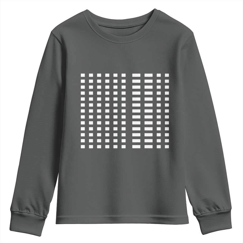 Six Seven 67 Morse Code Youth Sweatshirt Subtle Secret Gen Alpha Meme TS11 Dark Heather Print Your Wear