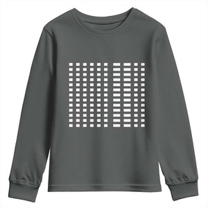Six Seven 67 Morse Code Youth Sweatshirt Subtle Secret Gen Alpha Meme TS11 Dark Heather Print Your Wear