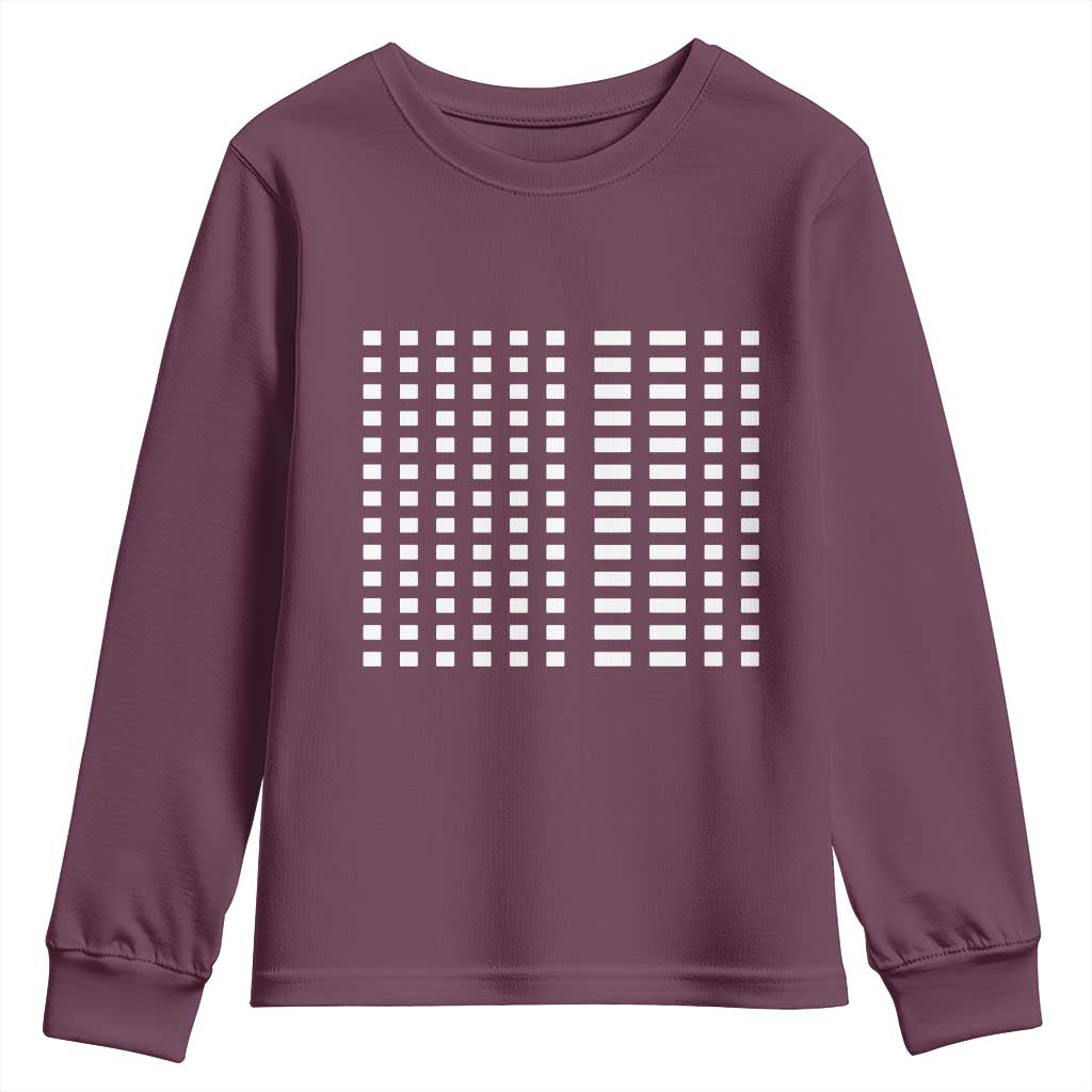 Six Seven 67 Morse Code Youth Sweatshirt Subtle Secret Gen Alpha Meme TS11 Maroon Print Your Wear