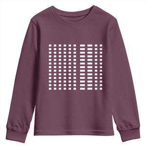 Six Seven 67 Morse Code Youth Sweatshirt Subtle Secret Gen Alpha Meme TS11 Maroon Print Your Wear