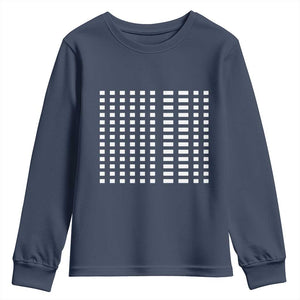 Six Seven 67 Morse Code Youth Sweatshirt Subtle Secret Gen Alpha Meme TS11 Navy Print Your Wear