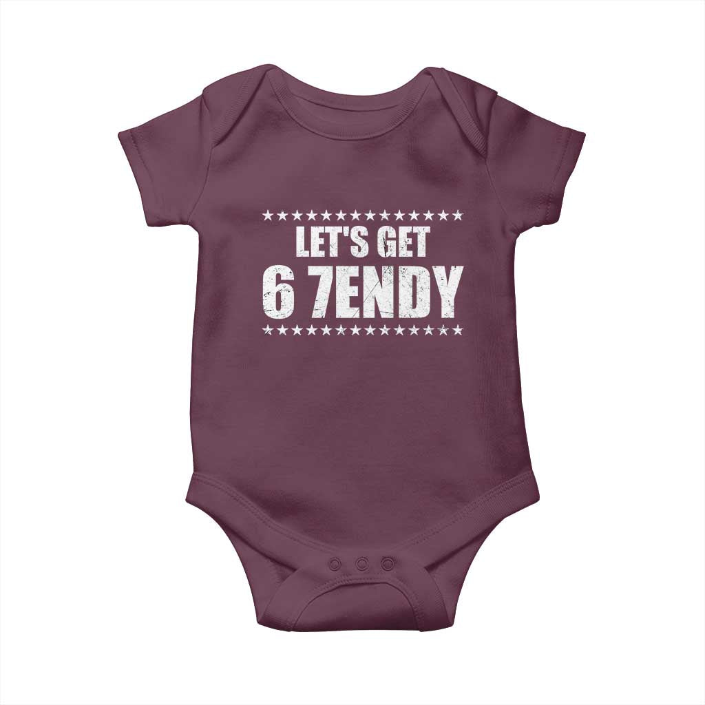 Lets Get Sendy 67 Six Seven Meme Alpha Slang Star Baby Onesie TS11 Maroon Print Your Wear