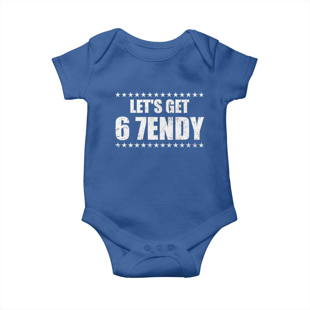 Lets Get Sendy 67 Six Seven Meme Alpha Slang Star Baby Onesie TS11 Royal Blue Print Your Wear