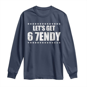 Lets Get Sendy 67 Six Seven Meme Alpha Slang Star Long Sleeve Shirt TS11 Navy Print Your Wear