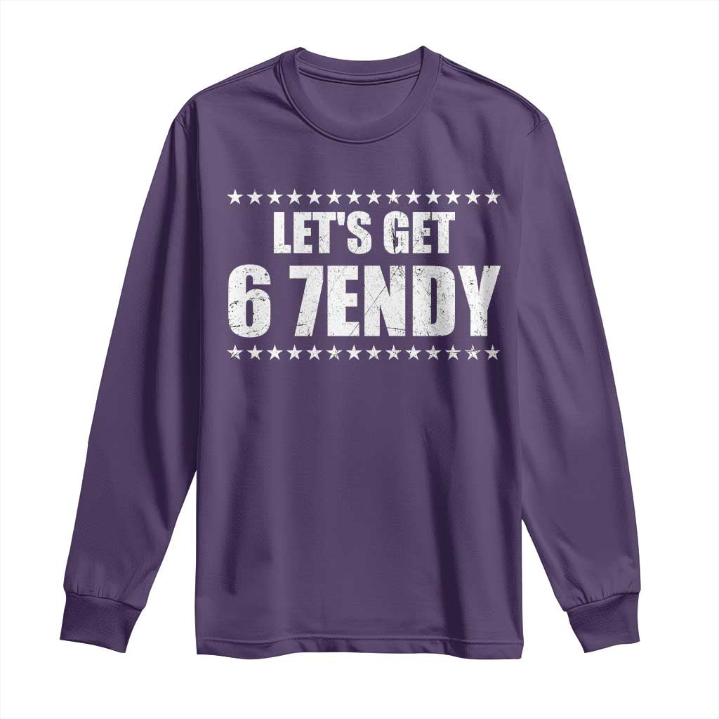 Lets Get Sendy 67 Six Seven Meme Alpha Slang Star Long Sleeve Shirt TS11 Purple Print Your Wear
