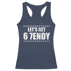 Lets Get Sendy 67 Six Seven Meme Alpha Slang Star Racerback Tank Top TS11 Navy Print Your Wear