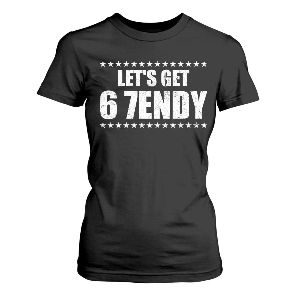 Lets Get Sendy 67 Six Seven Meme Alpha Slang Star T Shirt For Women TS11 Black Print Your Wear