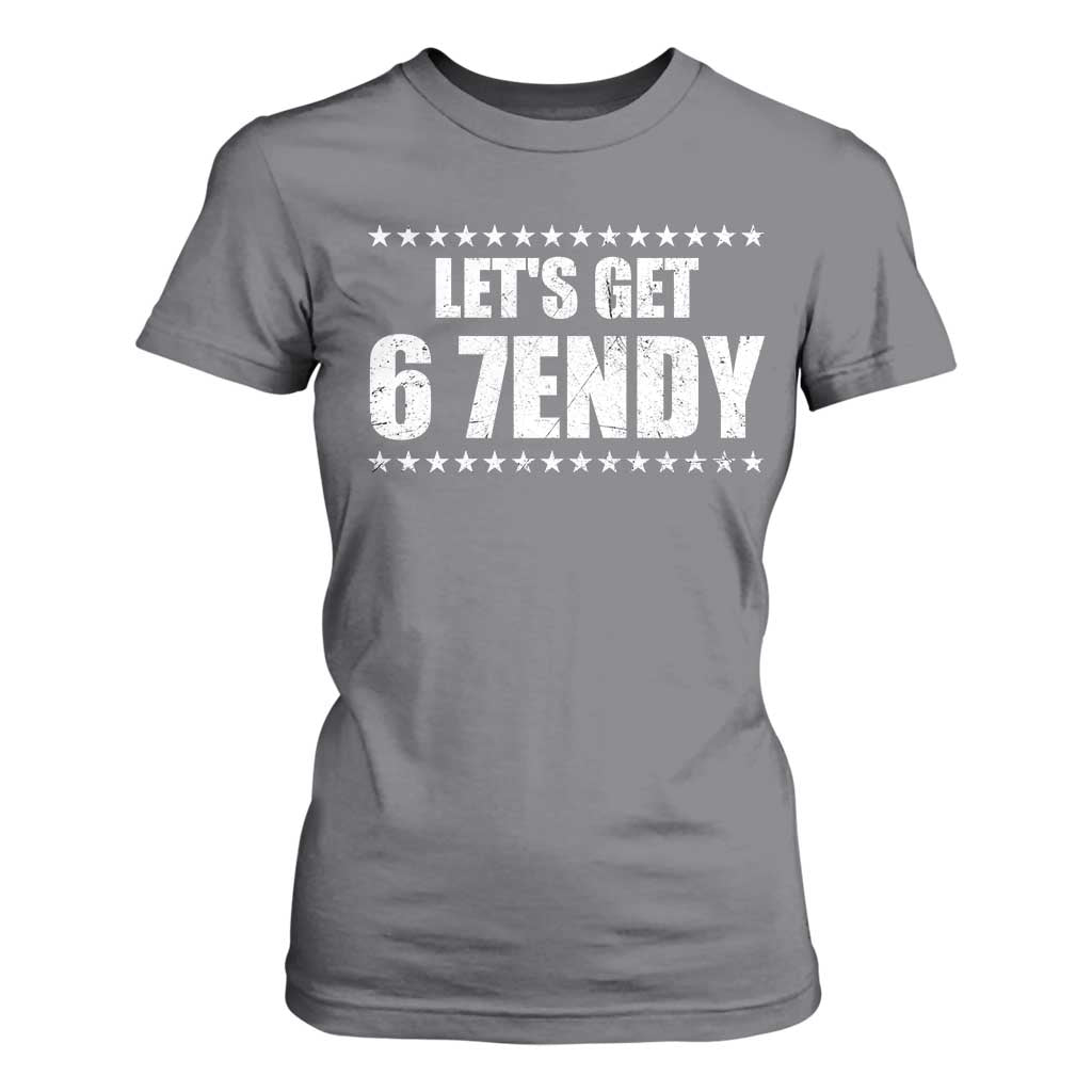 Lets Get Sendy 67 Six Seven Meme Alpha Slang Star T Shirt For Women TS11 Charcoal Print Your Wear