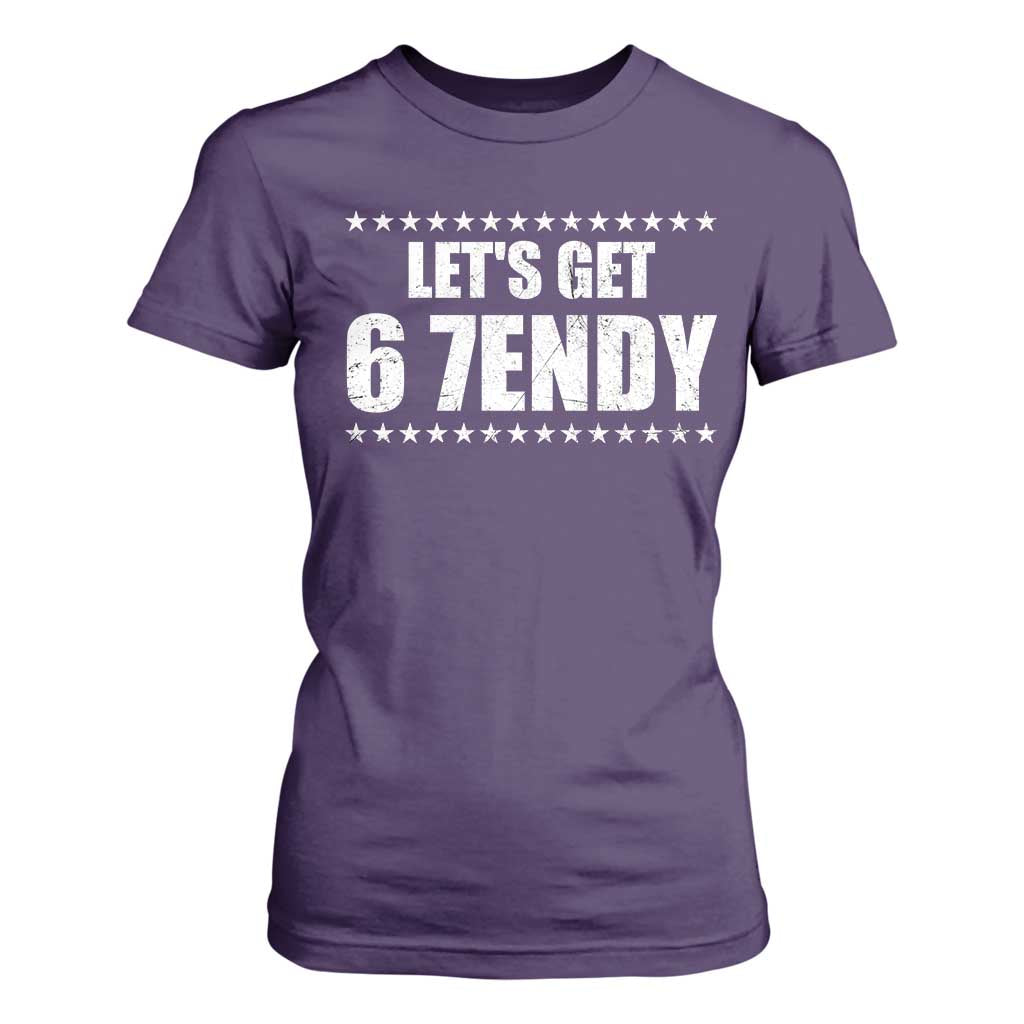 Lets Get Sendy 67 Six Seven Meme Alpha Slang Star T Shirt For Women TS11 Purple Print Your Wear