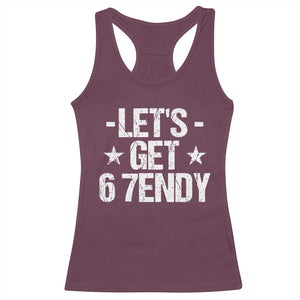 Lets Get Sendy 67 Six Seven Meme Alpha Slang Racerback Tank Top TS11 Maroon Print Your Wear