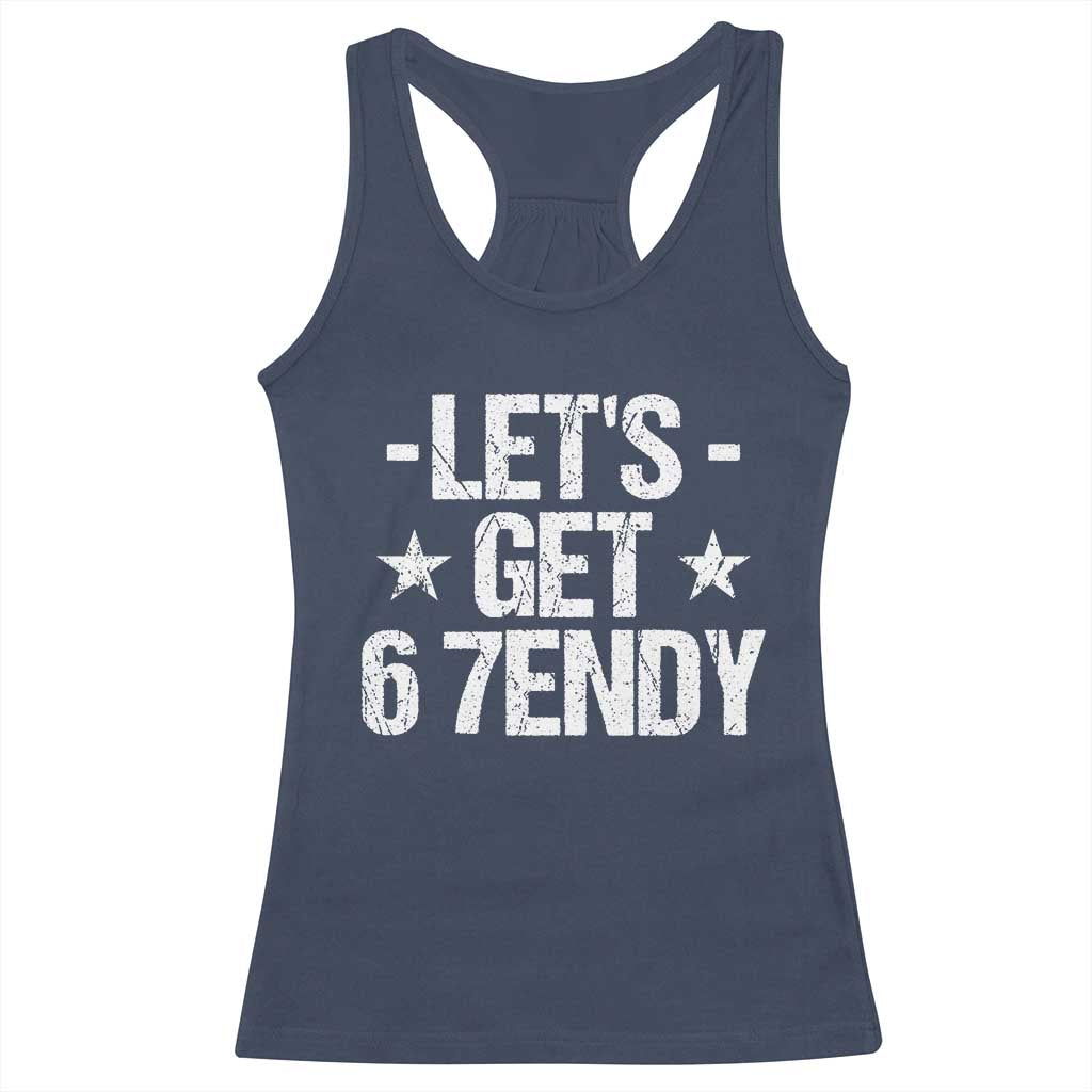 Lets Get Sendy 67 Six Seven Meme Alpha Slang Racerback Tank Top TS11 Navy Print Your Wear