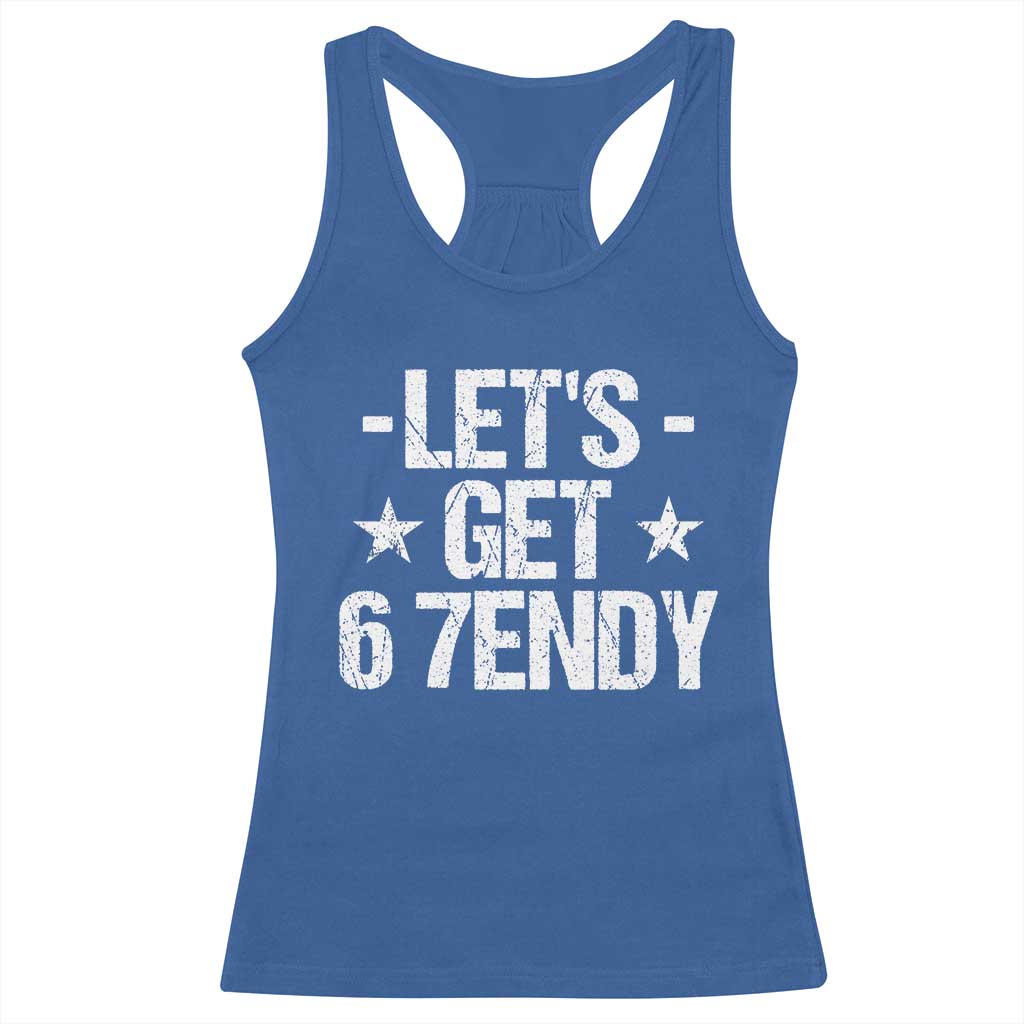 Lets Get Sendy 67 Six Seven Meme Alpha Slang Racerback Tank Top TS11 Royal Blue Print Your Wear