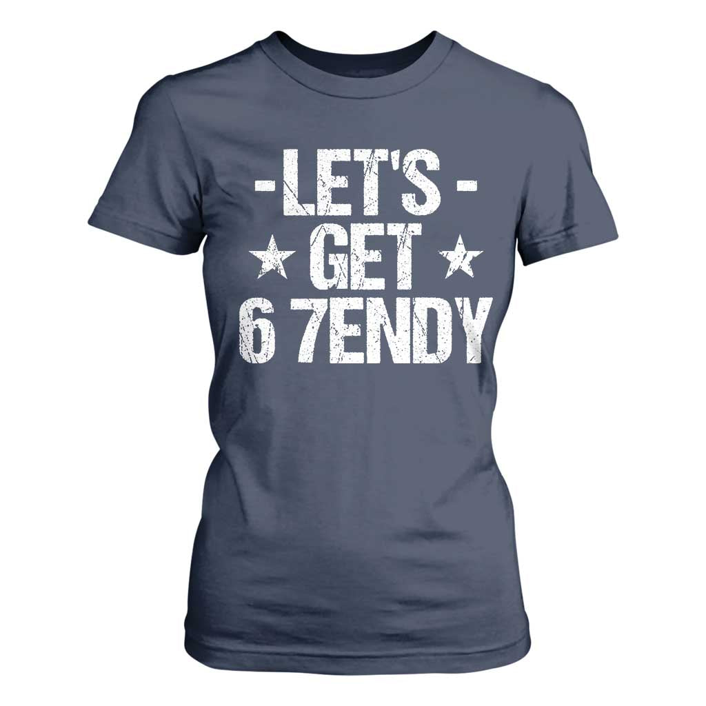Lets Get Sendy 67 Six Seven Meme Alpha Slang T Shirt For Women TS11 Navy Print Your Wear