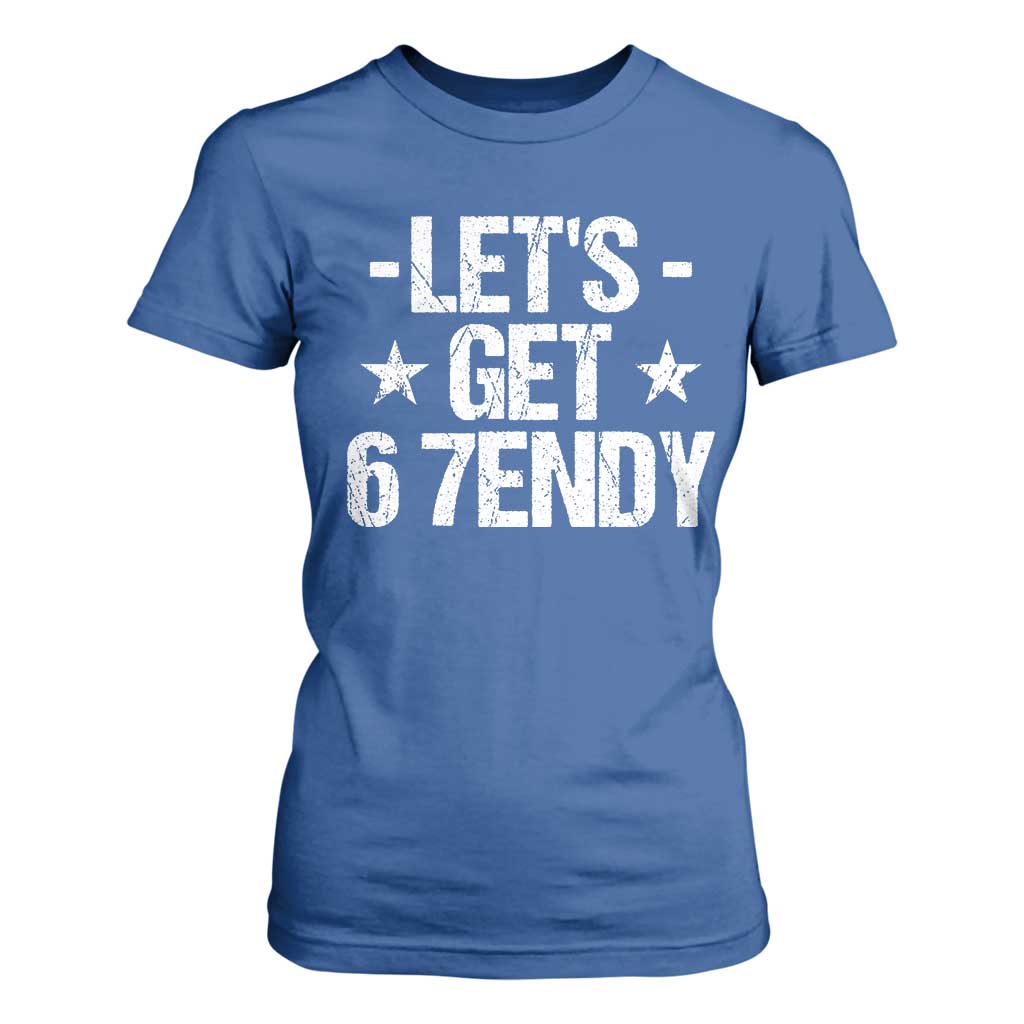 Lets Get Sendy 67 Six Seven Meme Alpha Slang T Shirt For Women TS11 Royal Blue Print Your Wear