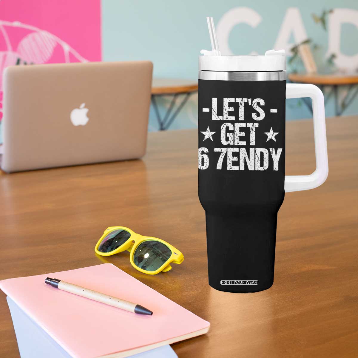 Lets Get Sendy 67 Six Seven Meme Alpha Slang Tumbler With Handle TS11 Print Your Wear