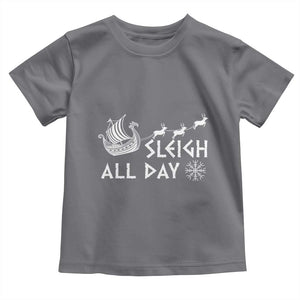 Christmas Viking Baby Shirt Sleigh All Day Reindeers Longships TS11 Charcoal Print Your Wear
