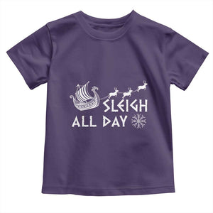Christmas Viking Baby Shirt Sleigh All Day Reindeers Longships TS11 Purple Print Your Wear
