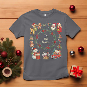 Retro Vintage Christmas T Shirt Tis The Season Santa Hat Xmas Wrealth TS11 Charcoal Print Your Wear