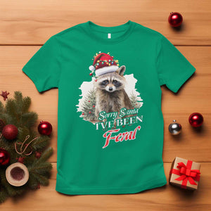 Funny Christmas Racoon T Shirt Sorry Santa I've Been Feral Trash Panda TS11 Irish Green Print Your Wear