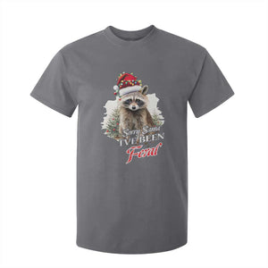 Funny Christmas Racoon T Shirt For Kid Sorry Santa I've Been Feral Trash Panda TS11 Charcoal Print Your Wear