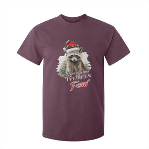 Funny Christmas Racoon T Shirt For Kid Sorry Santa I've Been Feral Trash Panda TS11 Maroon Print Your Wear