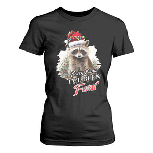 Funny Christmas Racoon T Shirt For Women Sorry Santa I've Been Feral Trash Panda TS11 Black Print Your Wear