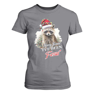 Funny Christmas Racoon T Shirt For Women Sorry Santa I've Been Feral Trash Panda TS11 Charcoal Print Your Wear