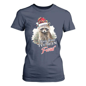 Funny Christmas Racoon T Shirt For Women Sorry Santa I've Been Feral Trash Panda TS11 Navy Print Your Wear