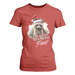 Funny Christmas Racoon T Shirt For Women Sorry Santa I've Been Feral Trash Panda TS11 Red Print Your Wear