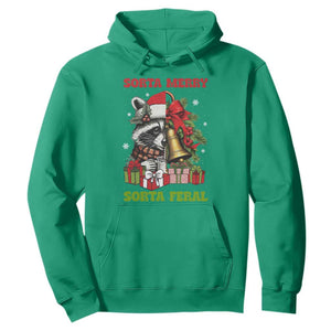 Funny Christmas Racoon Hoodie Sorta Merry Sorta Feral Xmas Wreath TS11 Irish Green Print Your Wear