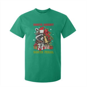 Funny Christmas Racoon T Shirt For Kid Sorta Merry Sorta Feral Xmas Wreath TS11 Irish Green Print Your Wear
