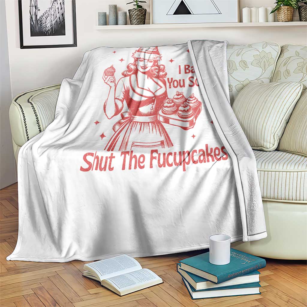 Funny Christmas Baking Throw Blanket I Baked You Some Shut The Fucupcakes Vintage Santa Hat TS11 Print Your Wear