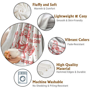 Funny Christmas Baking Throw Blanket I Baked You Some Shut The Fucupcakes Vintage Santa Hat TS11 Print Your Wear