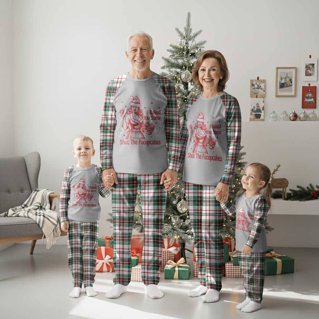 Funny Christmas Baking Plaid Pajama Set I Baked You Some Shut The Fucupcakes Vintage Santa Hat TS11 Christmas Plaid Print Your Wear