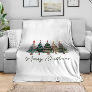 Merry Christmas Coquette Xmas Tree Throw Blanket Cute Pink Bow TS11 Print Your Wear