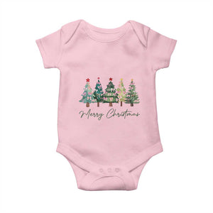 Merry Christmas Coquette Xmas Tree Baby Onesie Cute Pink Bow TS11 Light Pink Print Your Wear