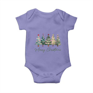 Merry Christmas Coquette Xmas Tree Baby Onesie Cute Pink Bow TS11 Violet Print Your Wear