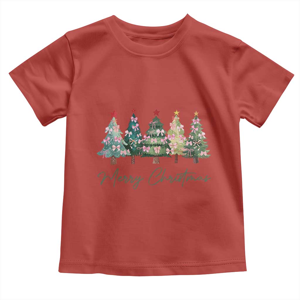 Merry Christmas Coquette Xmas Tree Baby Shirt Cute Pink Bow TS11 Red Print Your Wear