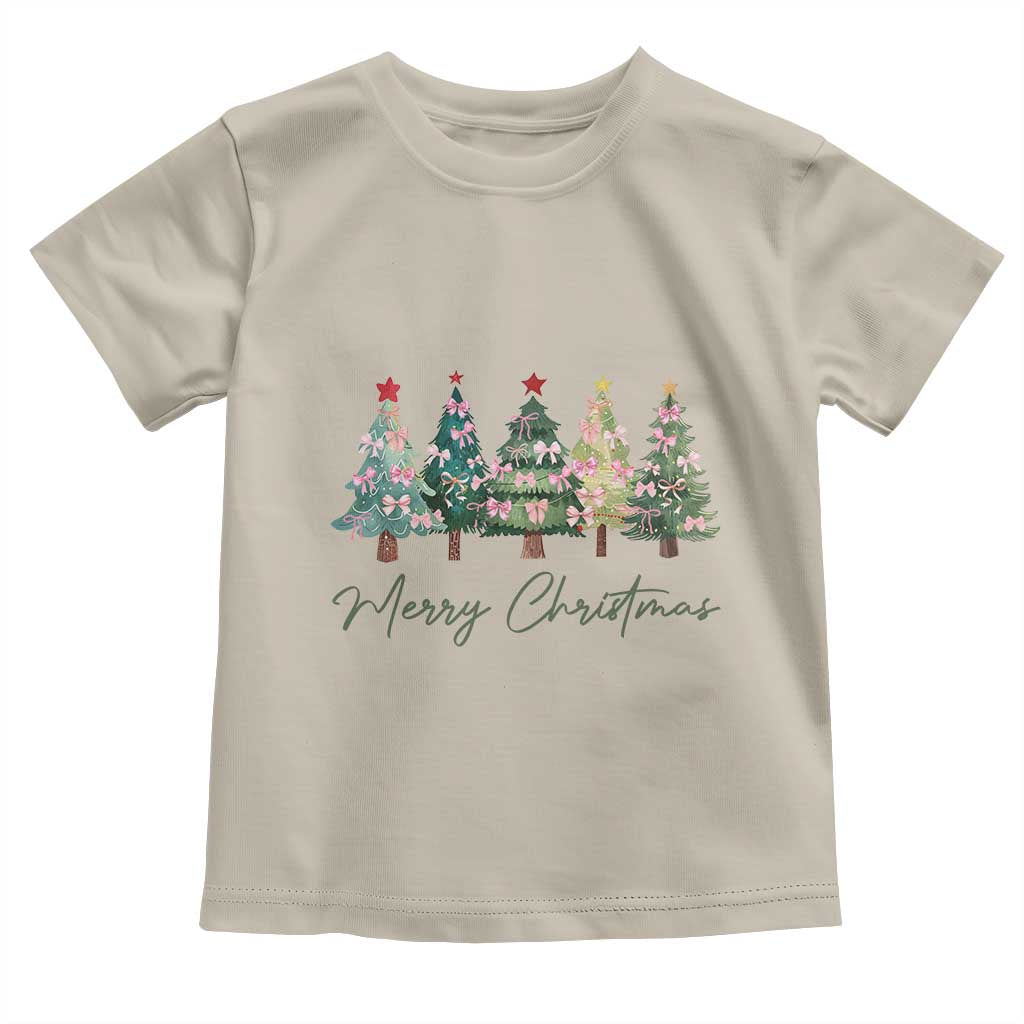 Merry Christmas Coquette Xmas Tree Baby Shirt Cute Pink Bow TS11 Sand Print Your Wear