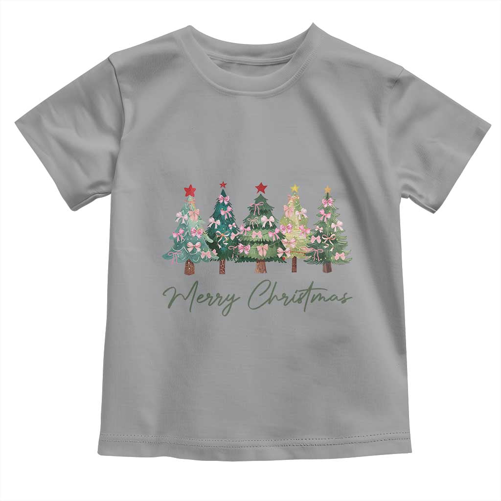 Merry Christmas Coquette Xmas Tree Baby Shirt Cute Pink Bow TS11 Sport Gray Print Your Wear