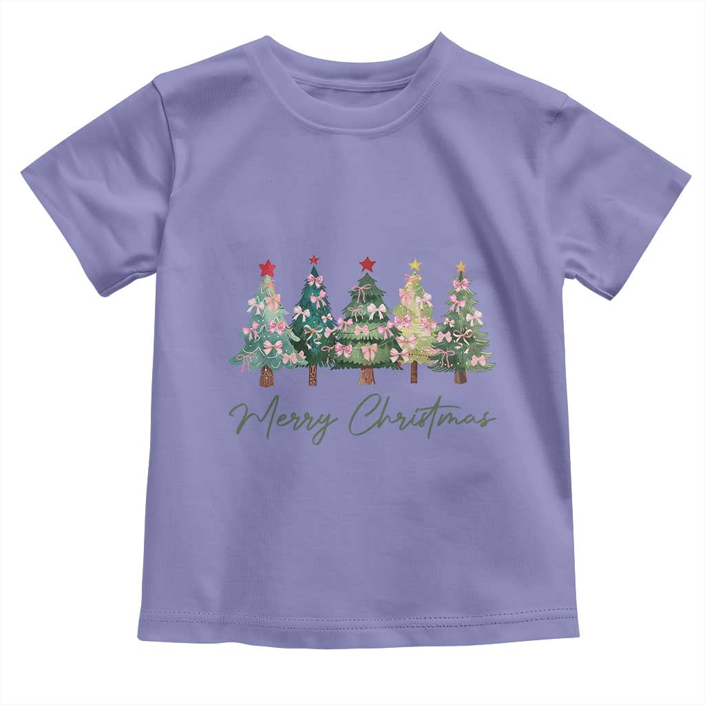 Merry Christmas Coquette Xmas Tree Baby Shirt Cute Pink Bow TS11 Violet Print Your Wear