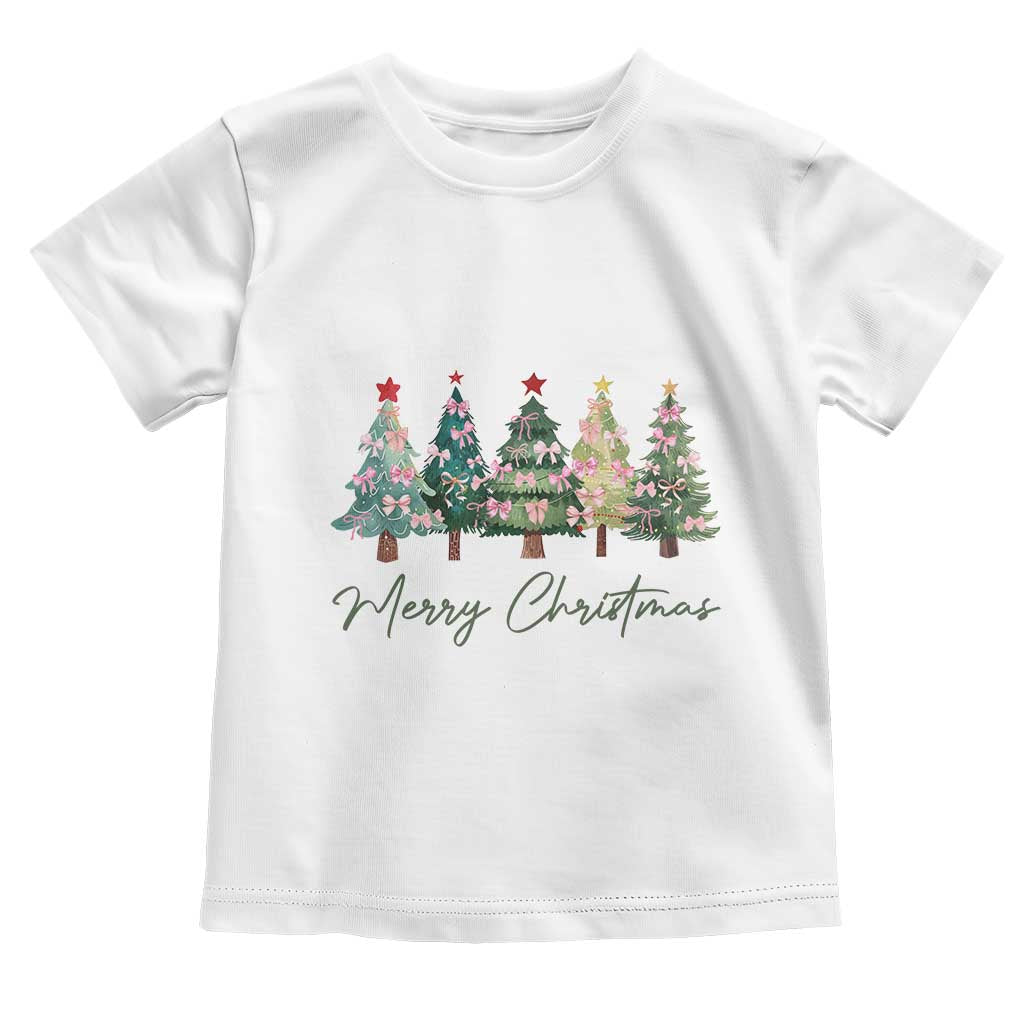 Merry Christmas Coquette Xmas Tree Baby Shirt Cute Pink Bow TS11 White Print Your Wear