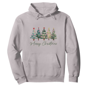 Merry Christmas Coquette Xmas Tree Hoodie Cute Pink Bow TS11 Ice Gray Print Your Wear