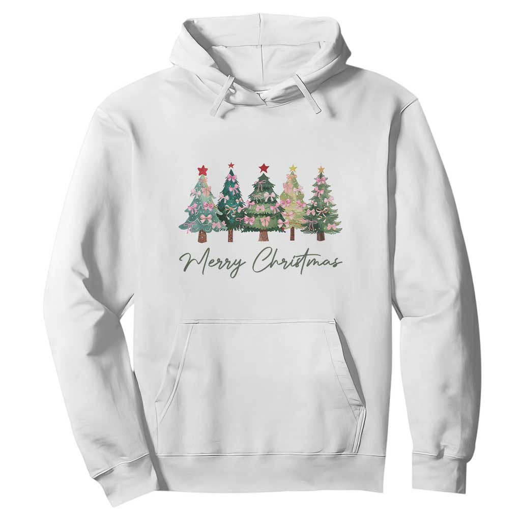 Merry Christmas Coquette Xmas Tree Hoodie Cute Pink Bow TS11 White Print Your Wear